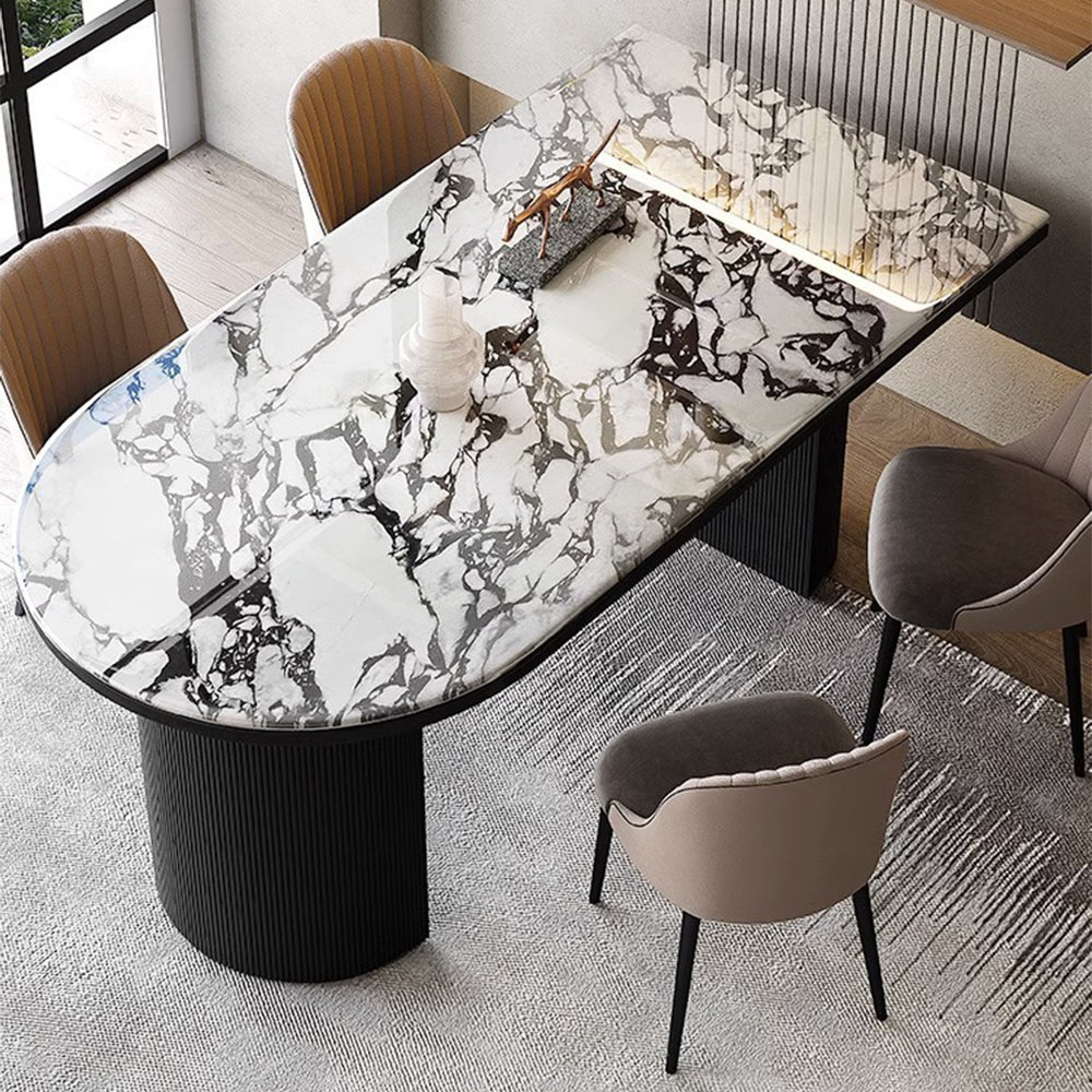 LUXORA DT1224 140/160/180cm Length 12mm Thickness Sintered Stone Tabletop Dining Table