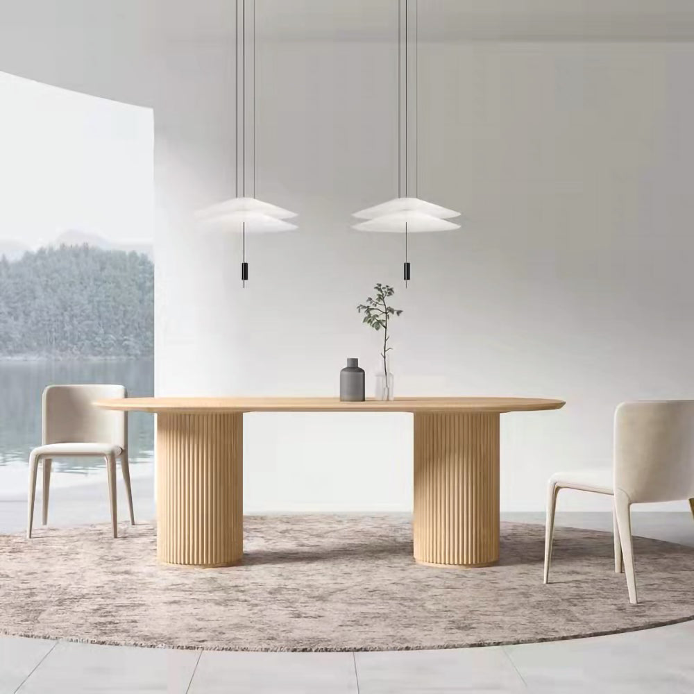 LUXORA DT1271 Minimalist Style 140-160-180-200cm Solid Wood Dining Table