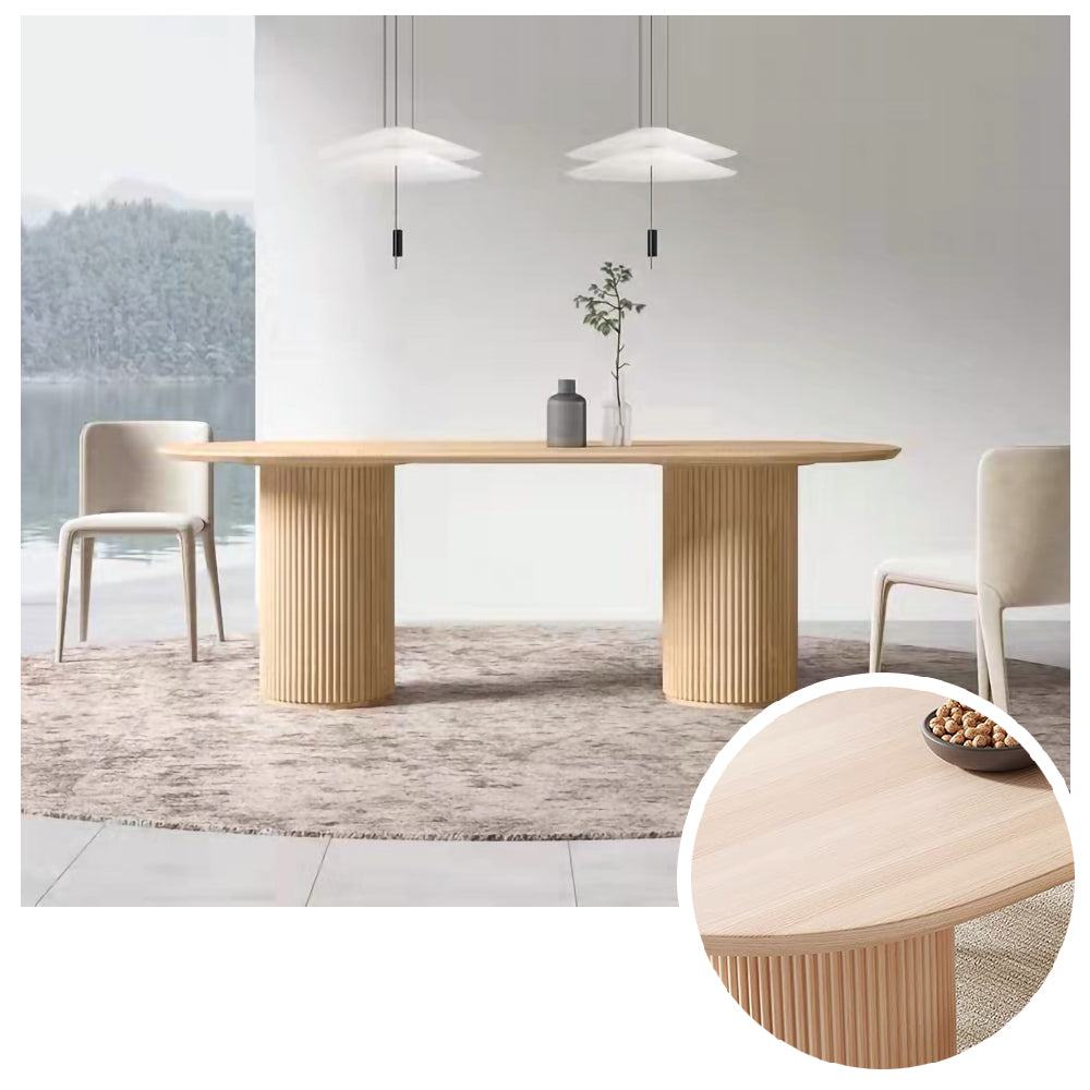 LUXORA DT1271 Minimalist Style 140-160-180-200cm Solid Wood Dining Table