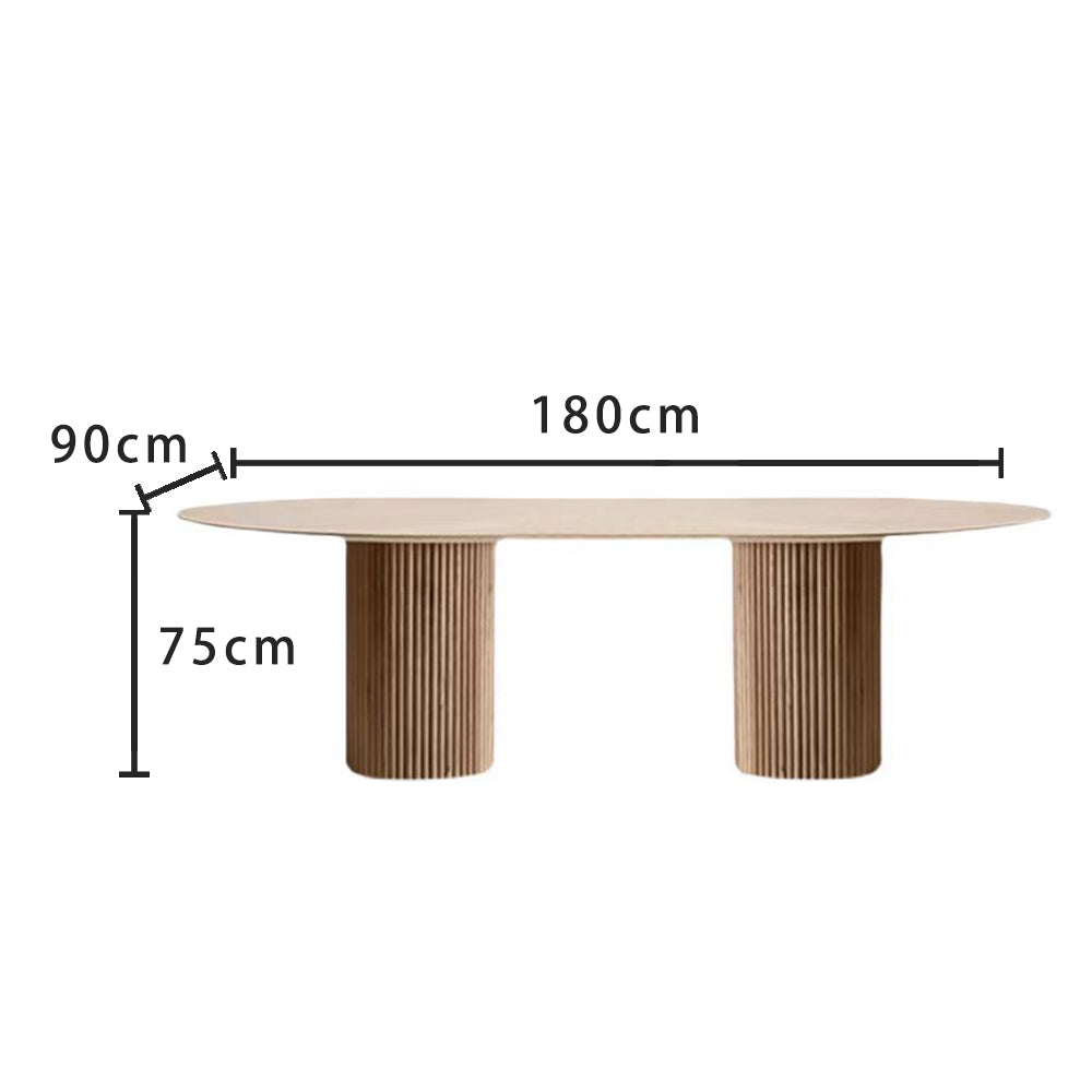 LUXORA DT1271 Minimalist Style 140-160-180-200cm Solid Wood Dining Table