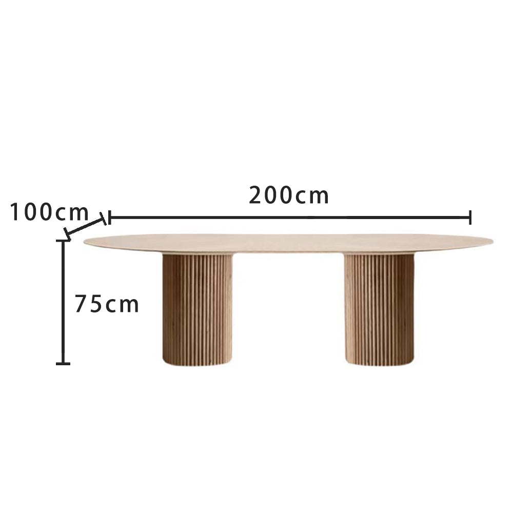 LUXORA DT1271 Minimalist Style 140-160-180-200cm Solid Wood Dining Table