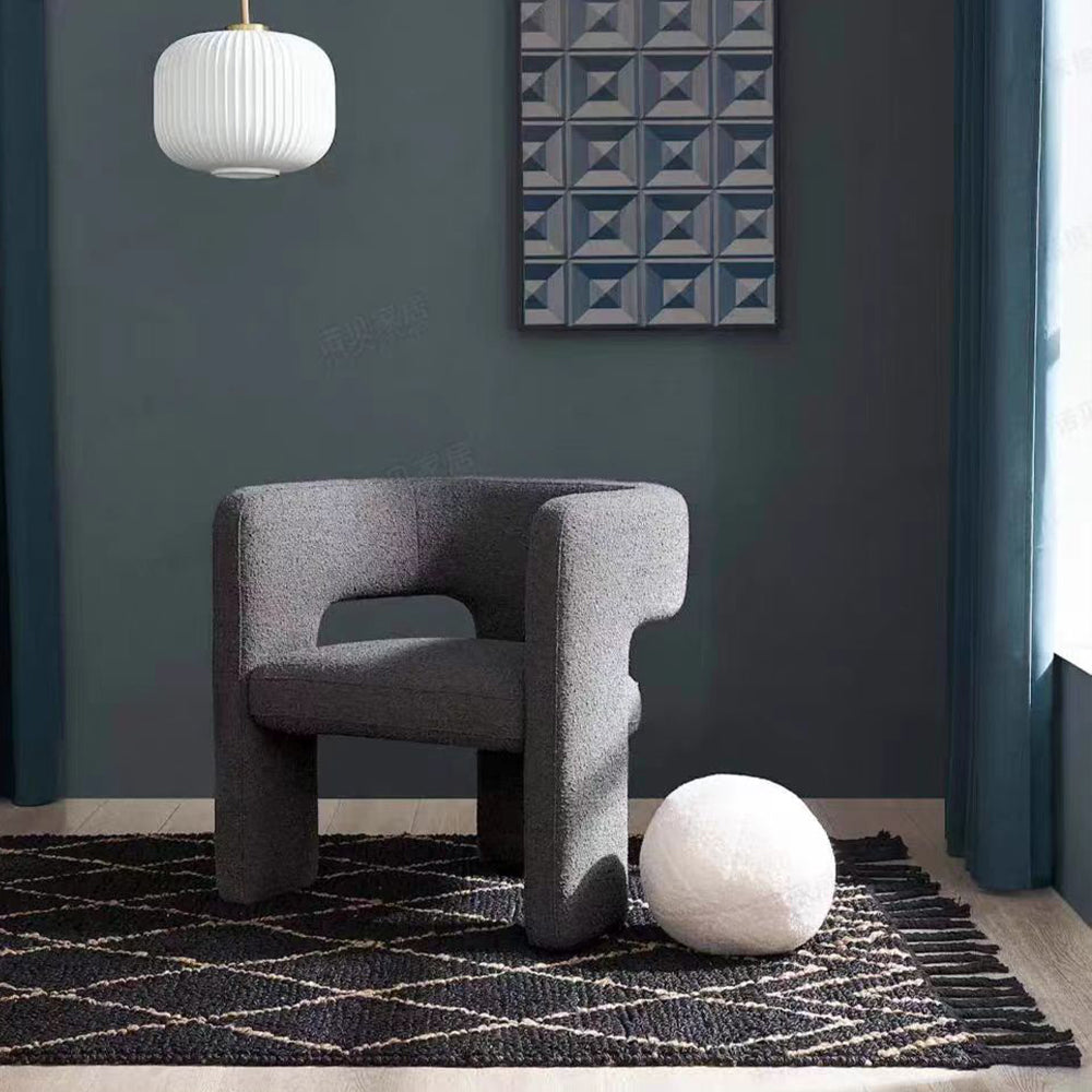 LIVARA EC1228 Simple Warm Technology Fabric & Lamb Wool Fabric Leisure Chair