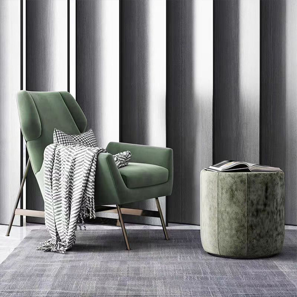 LIVARA EC1144 Suede Fabric & Solid Wood Stainless Steel Leisure Chair