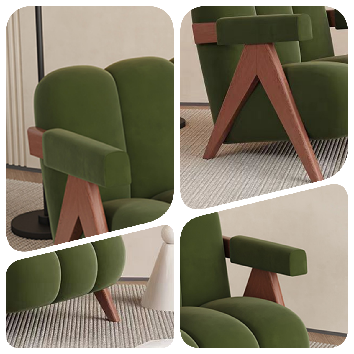 LIVARA EC1194 Solid Wood Frame Leisure Chair