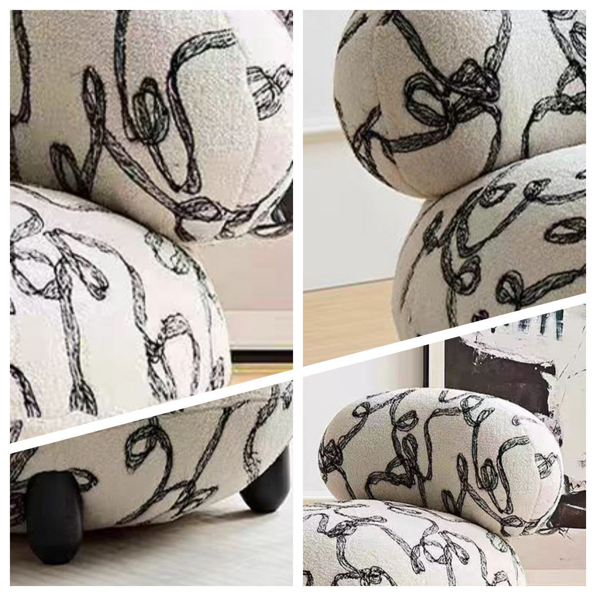 LIVARA EC1224 Solid Wood Legs Leisure Chair With Footstool