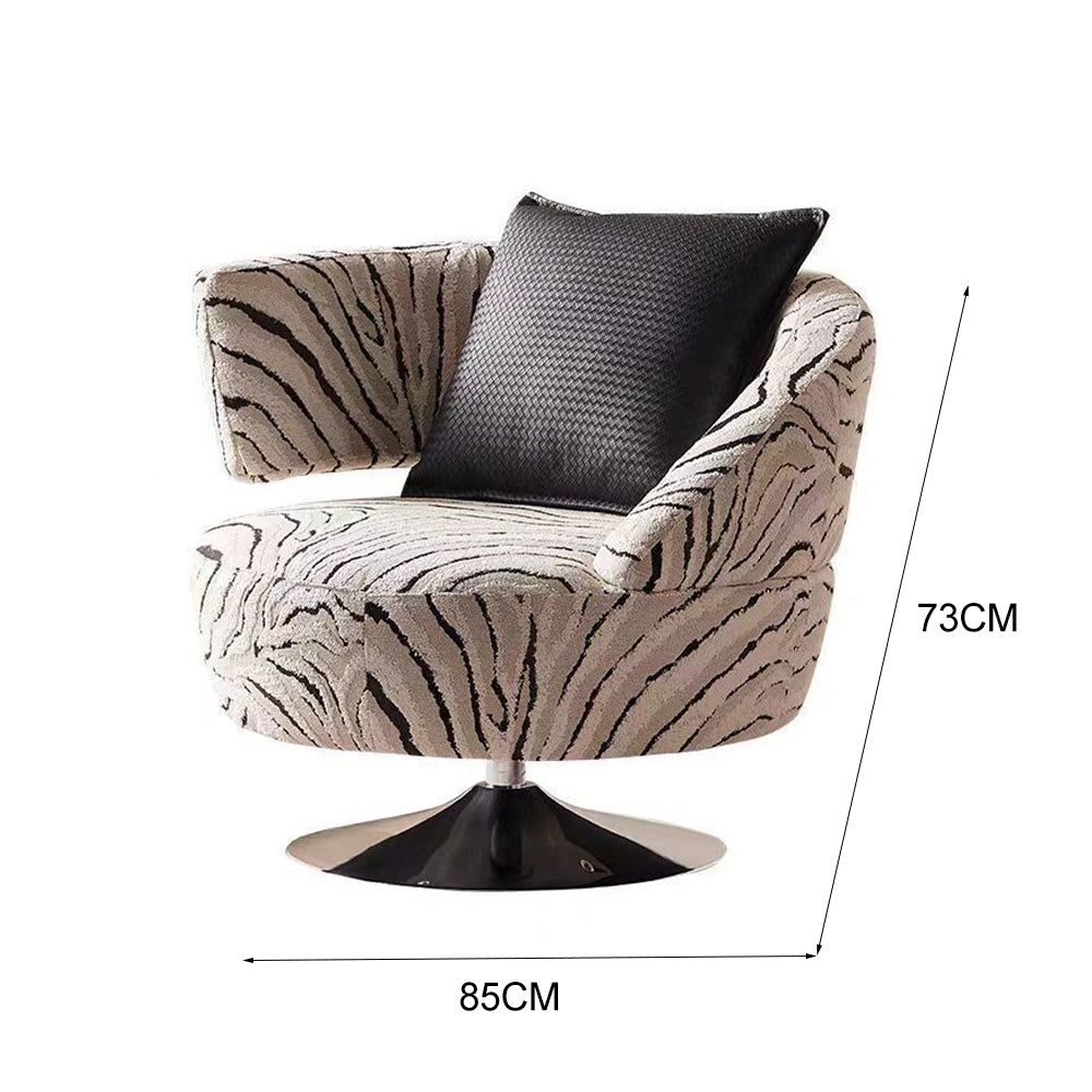 LIVARA EC1230 Simple Practical Solid Wood & Rotating Base Leisure Chair