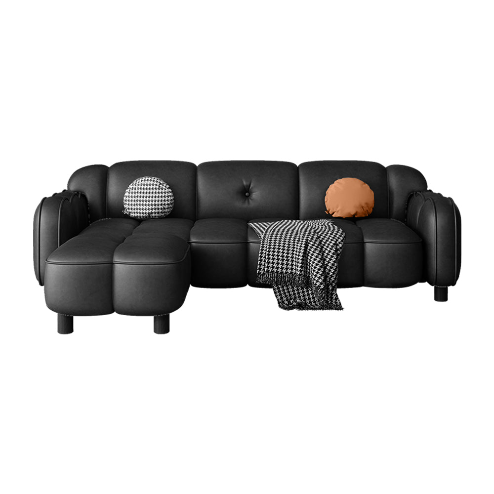 LIVARA 260cm/290cm/330cm Length Oil Waxed Leather Fabric Sofa Solid Wood Frame