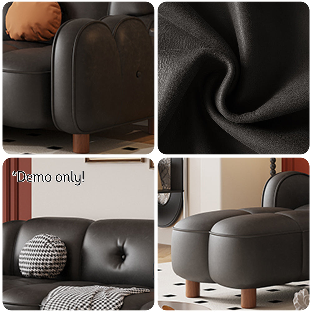 LIVARA 260cm/290cm/330cm Length Oil Waxed Leather Fabric Sofa Solid Wood Frame