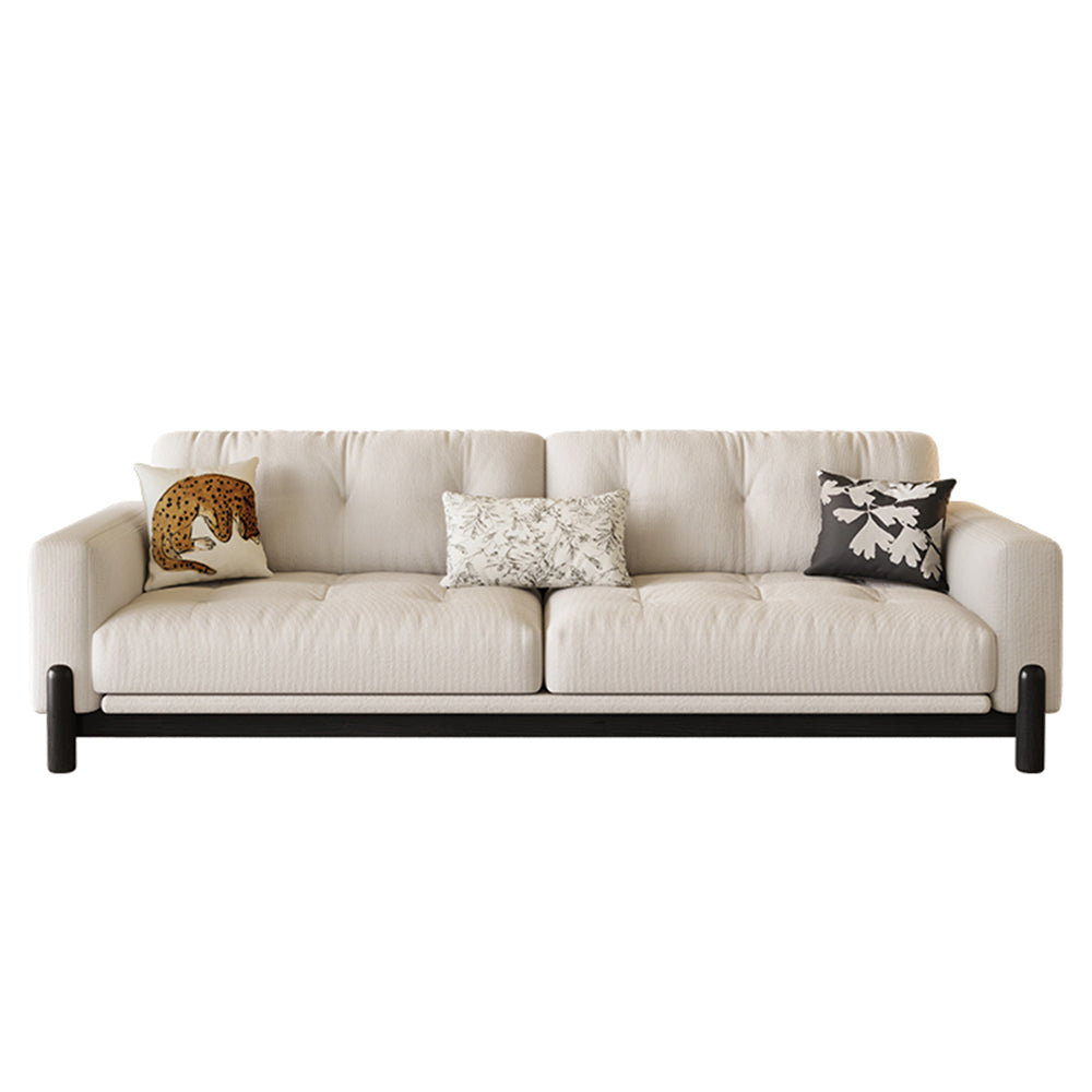 LIVARA 8112 Vintage-style Series 180-280cm Sofa With Throw Pillows - Black