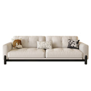 LIVARA 8112 Vintage-style Series 180-280cm Sofa With Throw Pillows - Black