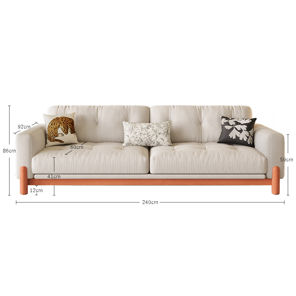 LIVARA 8113 Vintage-style Series 180-280cm Sofa With Throw Pillows