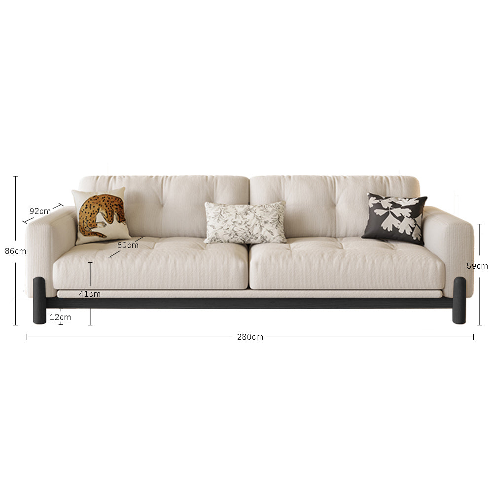 LIVARA 8113 Vintage-style Series 180-280cm Sofa With Throw Pillows