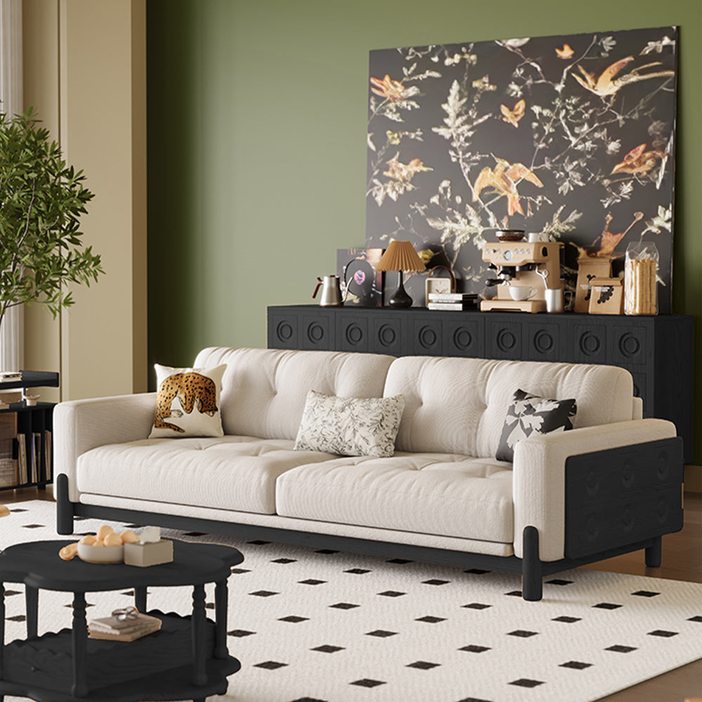 LIVARA 8113 Vintage-style Series 180-280cm Sofa With Throw Pillows