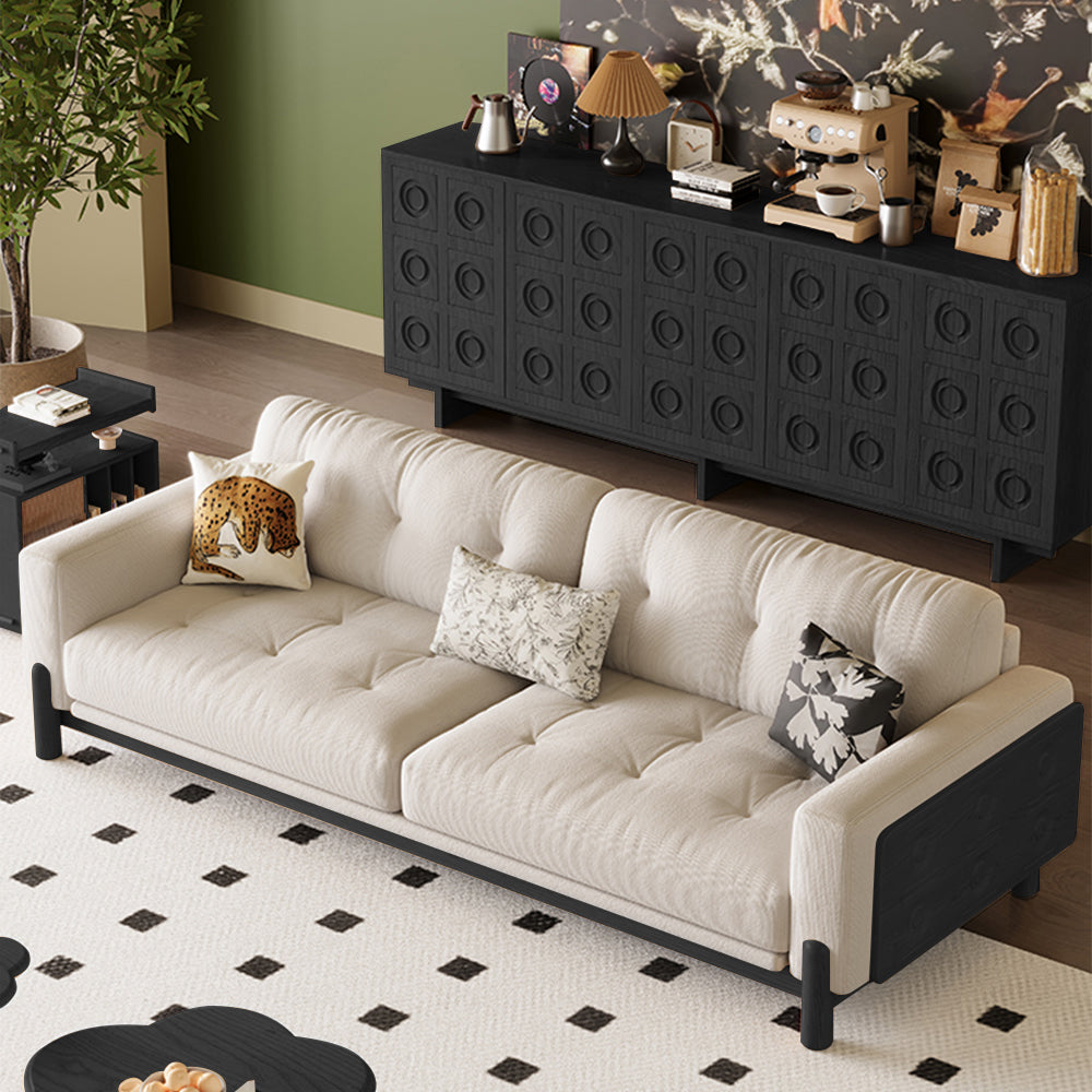 LIVARA 8113 Vintage-style Series 180-280cm Sofa With Throw Pillows