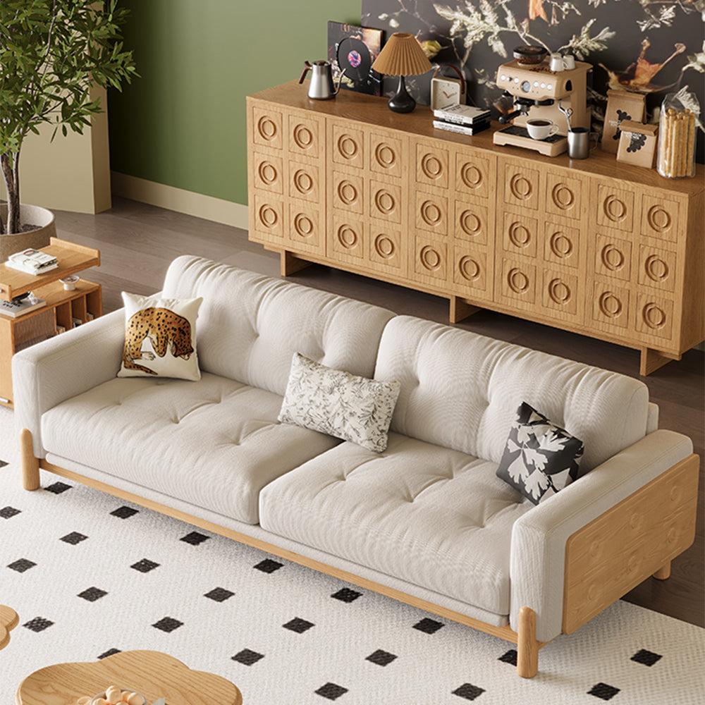 LIVARA 8113 Vintage-style Series 180-280cm Sofa With Throw Pillows