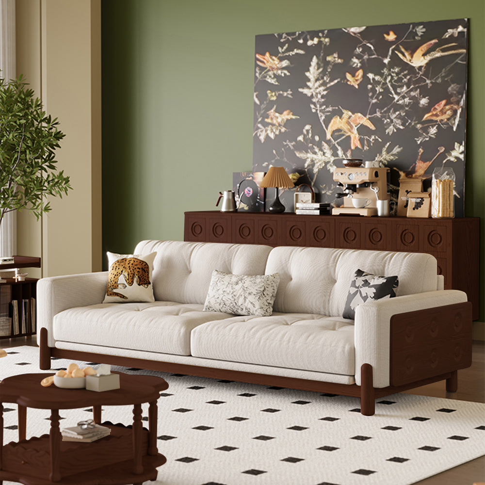 LIVARA 8113 Vintage-style Series 180-280cm Sofa With Throw Pillows