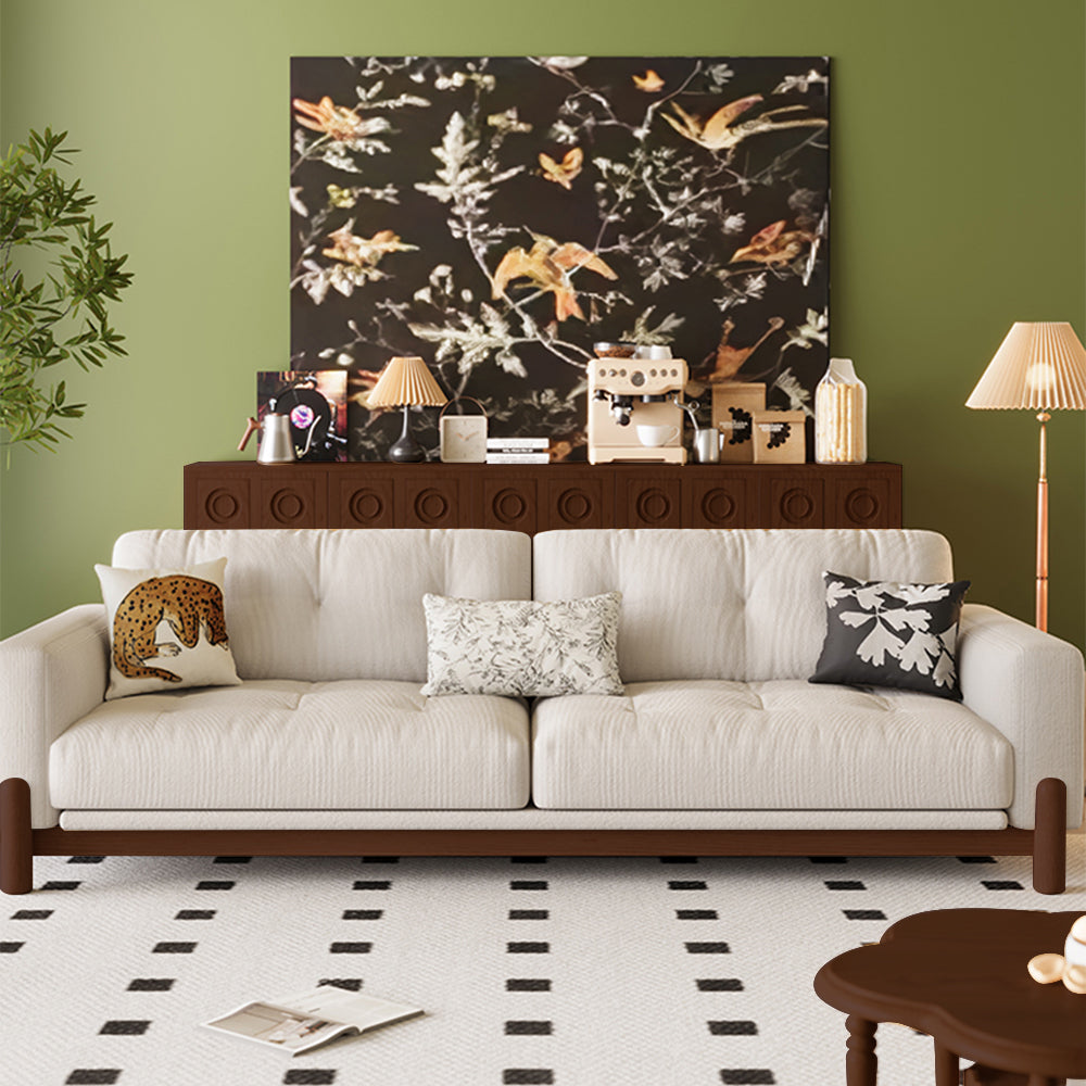 LIVARA 8113 Vintage-style Series 180-280cm Sofa With Throw Pillows