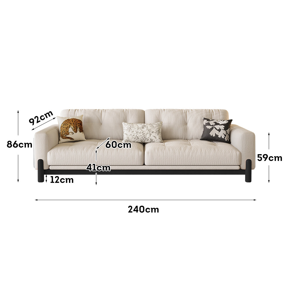 LIVARA 8114 Vintage Style Geometric Design Sofa 180-280cm with Cushions