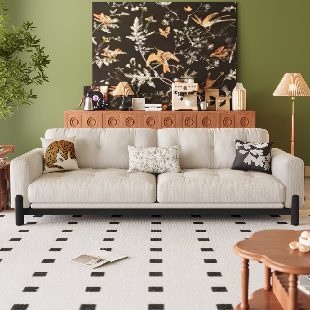 LIVARA 8114 Vintage Style Geometric Design Sofa 180-280cm with Cushions