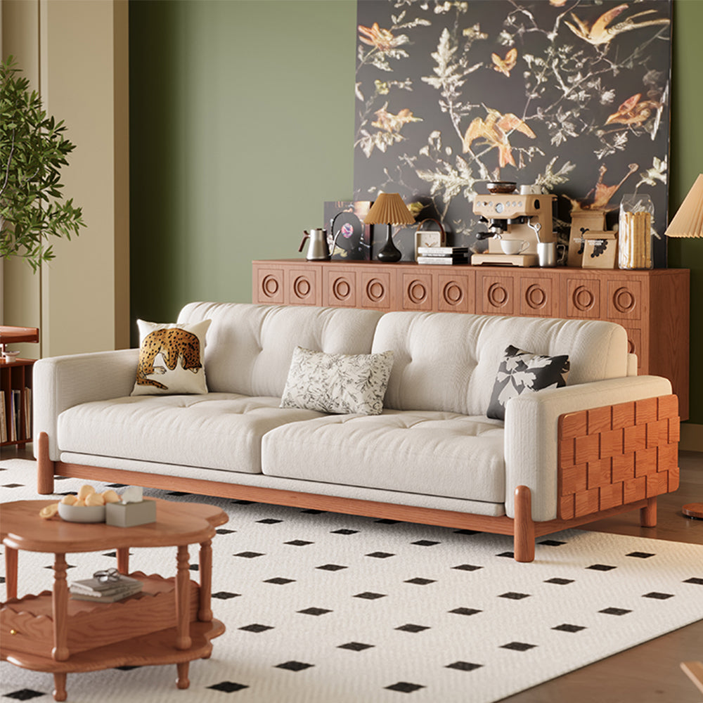 LIVARA 8114 Vintage Style Geometric Design Sofa 180-280cm with Cushions