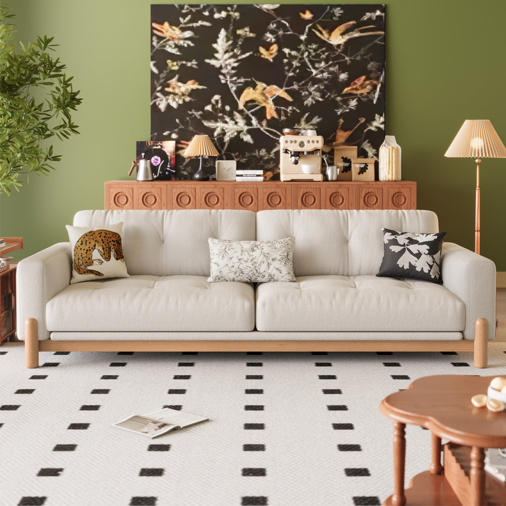 LIVARA 8114 Vintage Style Geometric Design Sofa 180-280cm with Cushions