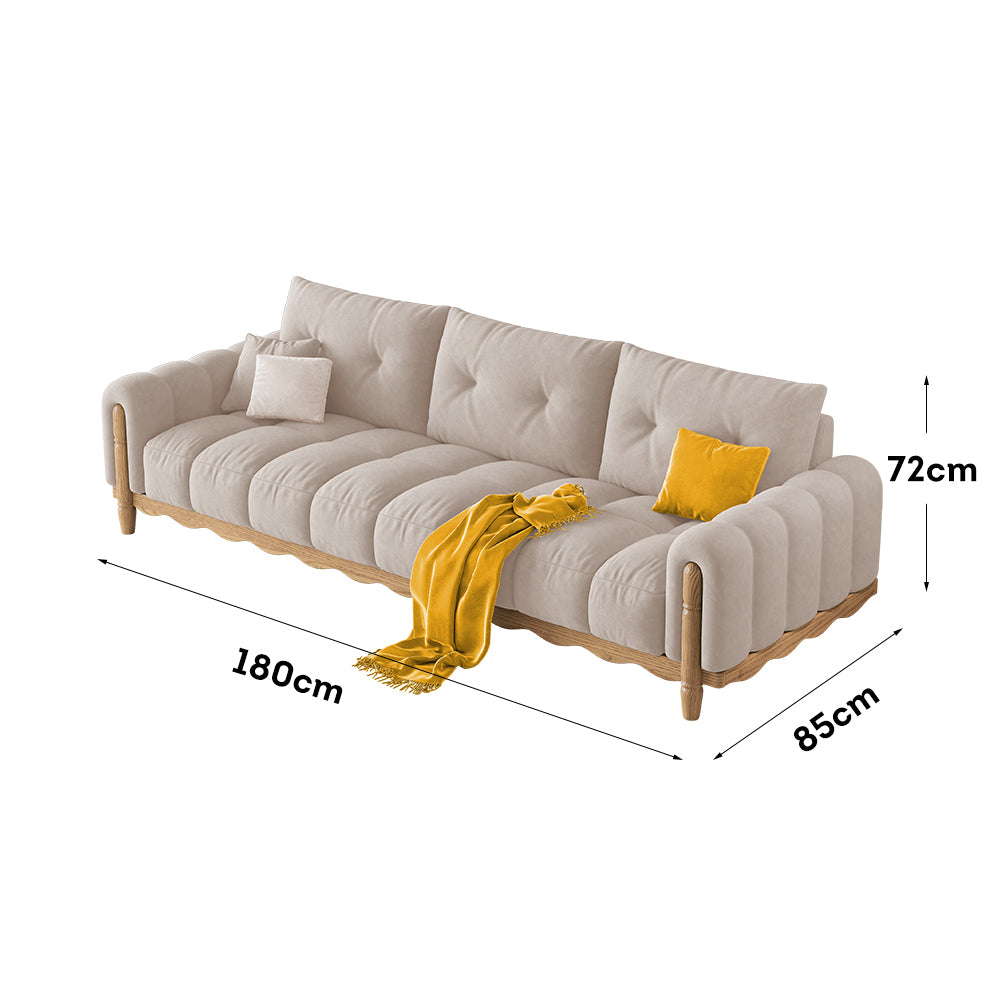 LIVARA 908 Vintage Style Velvet Sofa 180-280cm With Throw Pillows