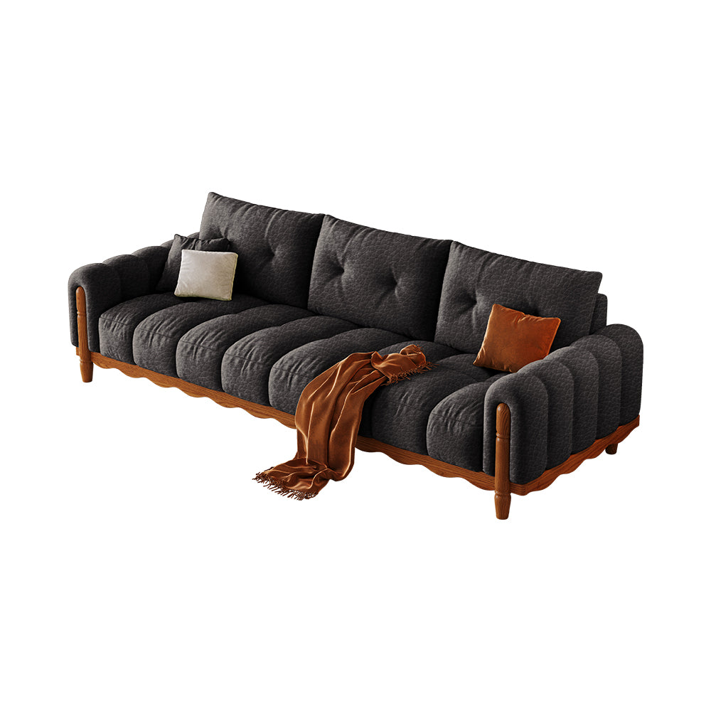 LIVARA 908 Vintage Style Oil Wax Leather Sofa 180-280cm With Throw Pillows