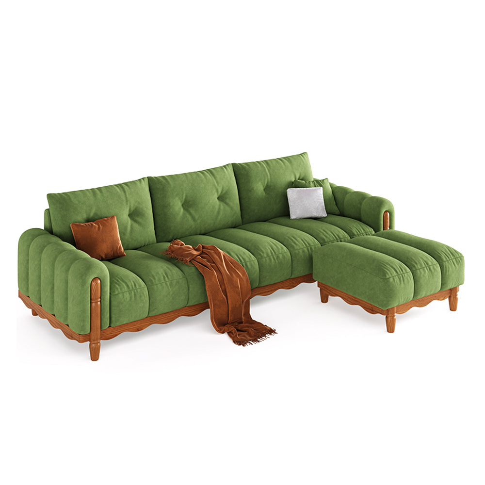 LIVARA 908 Vintage Style Velvet Sofa 180-280cm With Throw Pillows