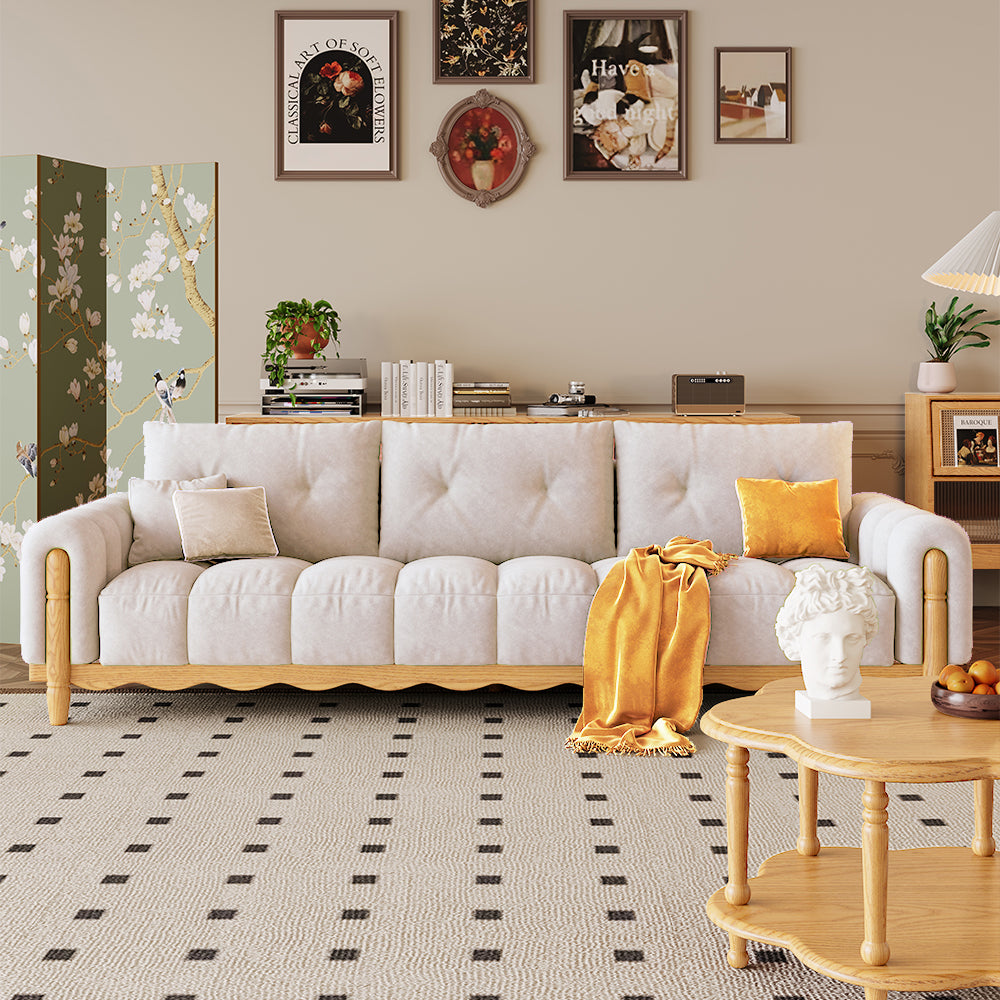 LIVARA 908 Vintage Style Velvet Sofa 180-280cm With Throw Pillows