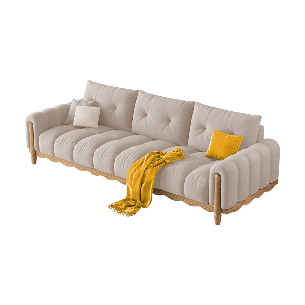 LIVARA 908 Vintage Style Velvet Sofa 180-280cm With Throw Pillows