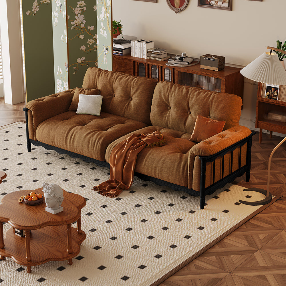 LIVARA 909 Vintage Style Oil Wax Leather Sofa 180-280cm With Cushions