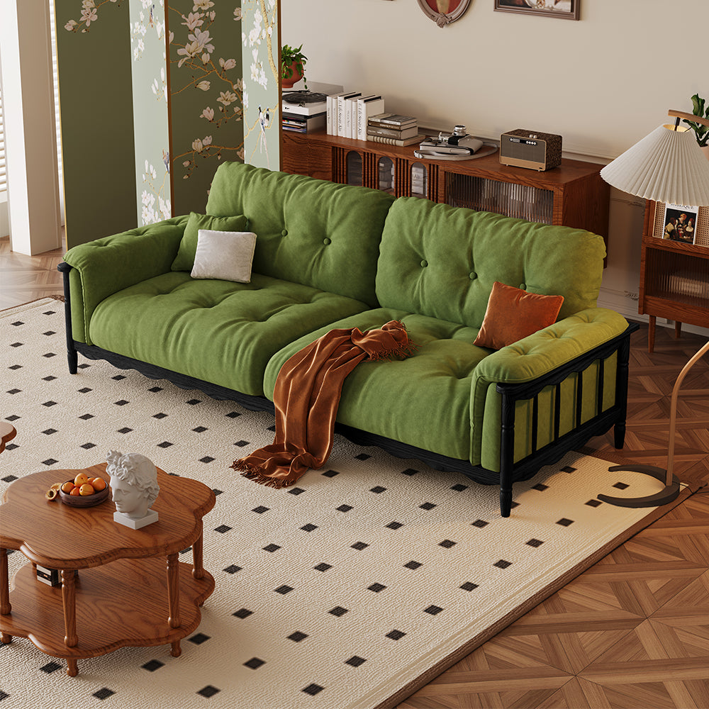 LIVARA 909 180-280cm Vintage Style Velvet Sofa 180-280cm With Cushions