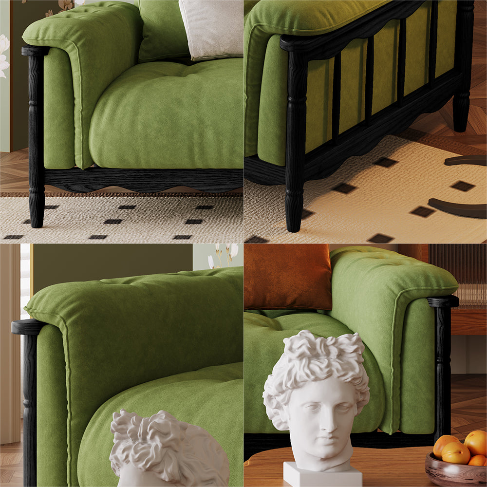 LIVARA 909 180-280cm Vintage Style Velvet Sofa 180-280cm With Cushions