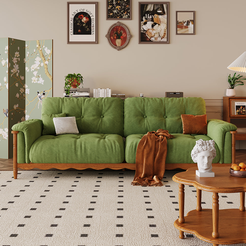 LIVARA 909 180-280cm Vintage Style Velvet Sofa 180-280cm With Cushions