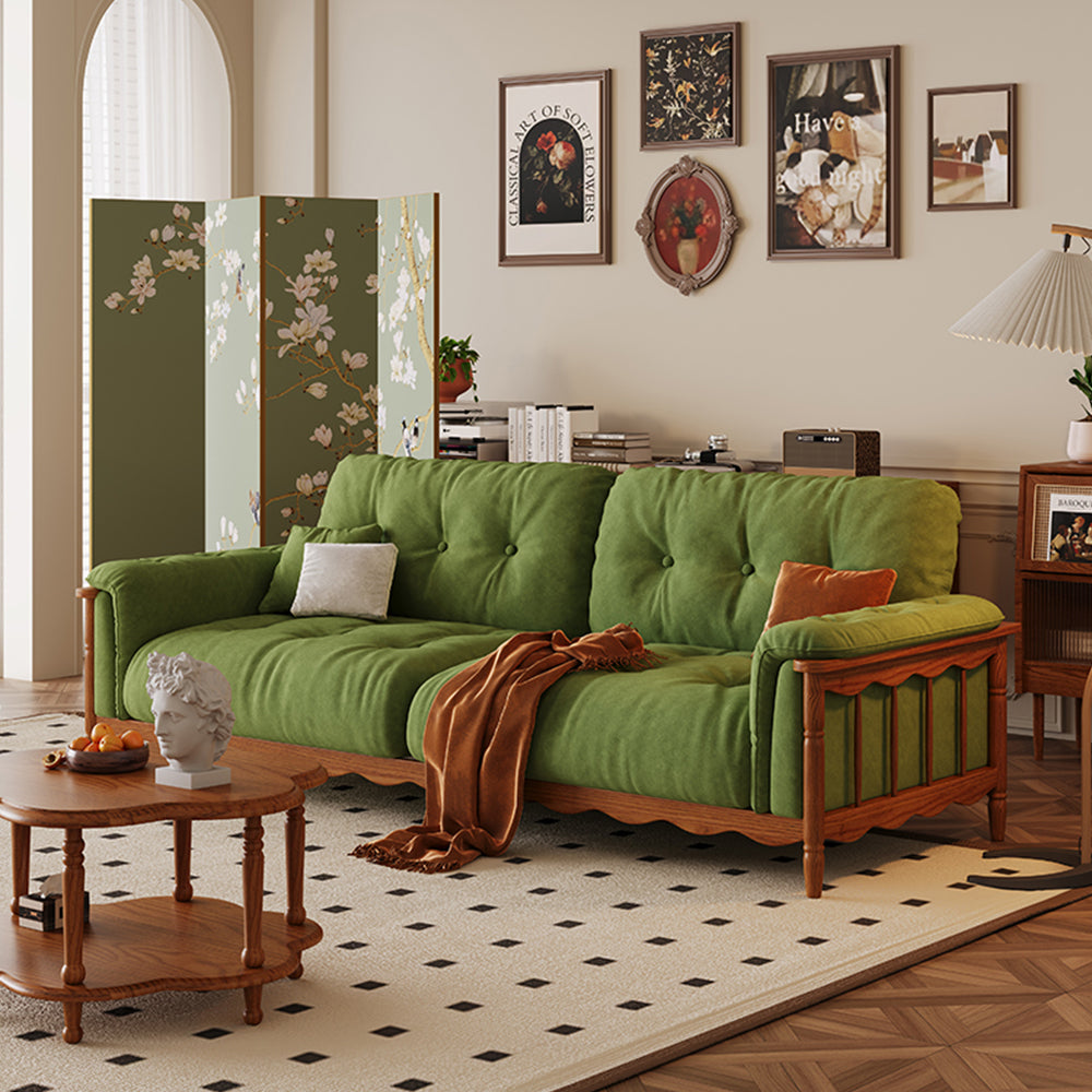 LIVARA 909 180-280cm Vintage Style Velvet Sofa 180-280cm With Cushions