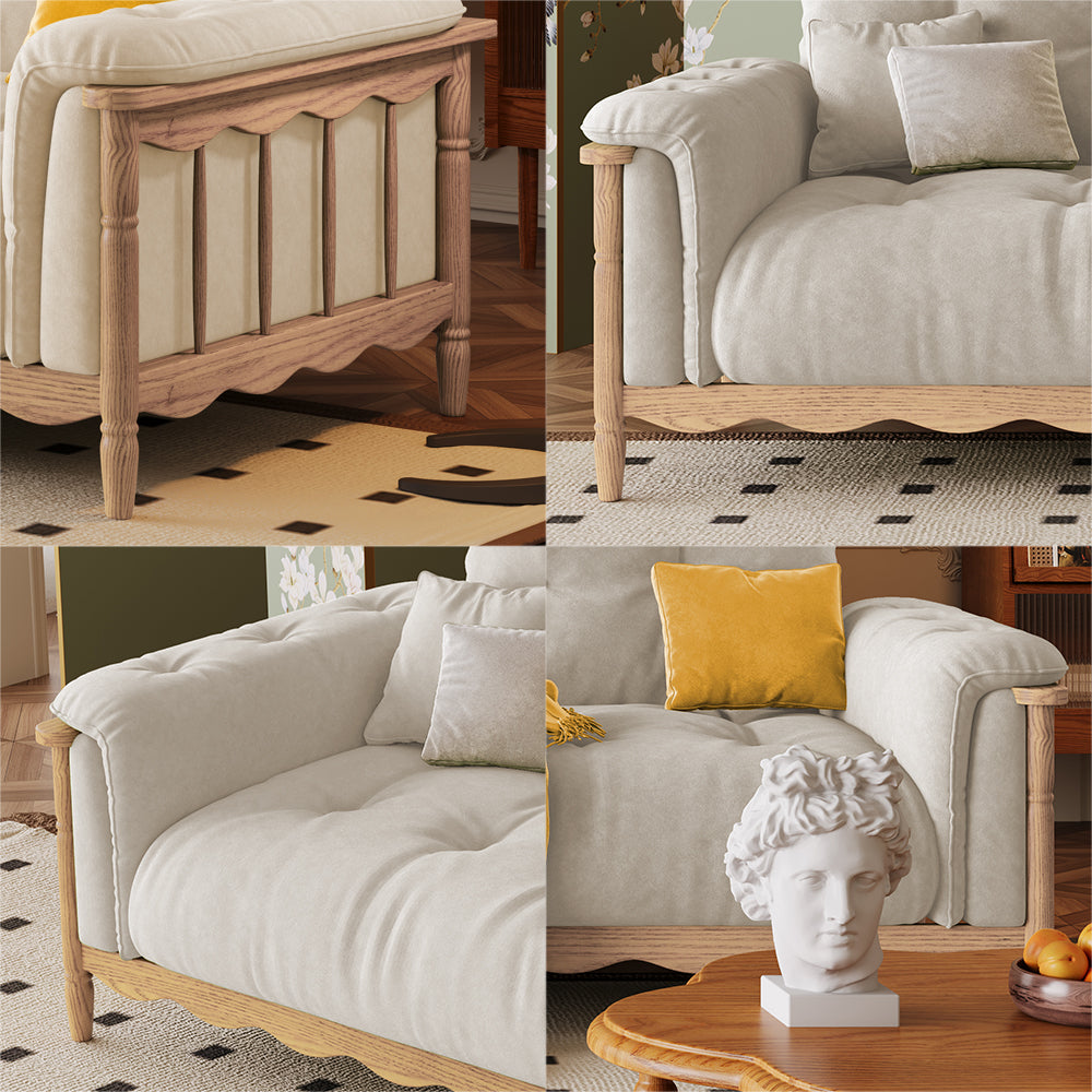 LIVARA 909 180-280cm Vintage Style Velvet Sofa 180-280cm With Cushions