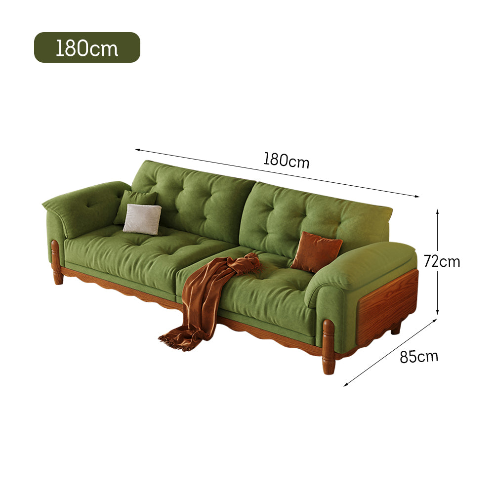 LIVARA 910 180/210/240/280cm Length Velvet Fabric Sofa Solid Wood Frame