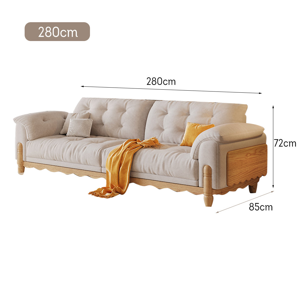 LIVARA 910 180/210/240/280cm Length Velvet Fabric Sofa Solid Wood Frame