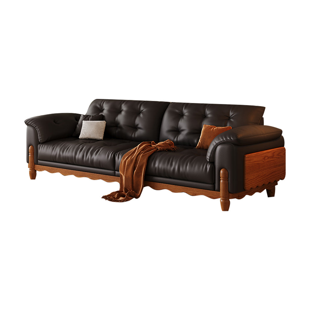 LIVARA 910 180/210/240/280cm Length Oil Waxed Leather Fabric Sofa Solid Wood Frame