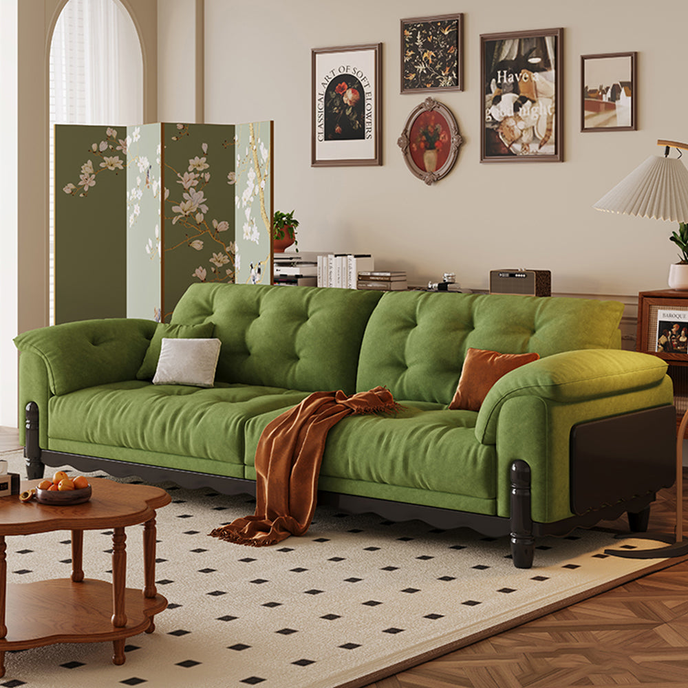 LIVARA 910 180/210/240/280cm Length Velvet Fabric Sofa Solid Wood Frame