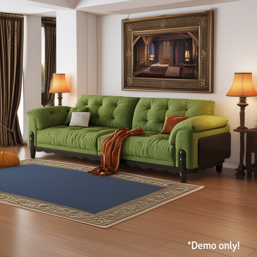 LIVARA 910 180/210/240/280cm Length Velvet Fabric Sofa Solid Wood Frame