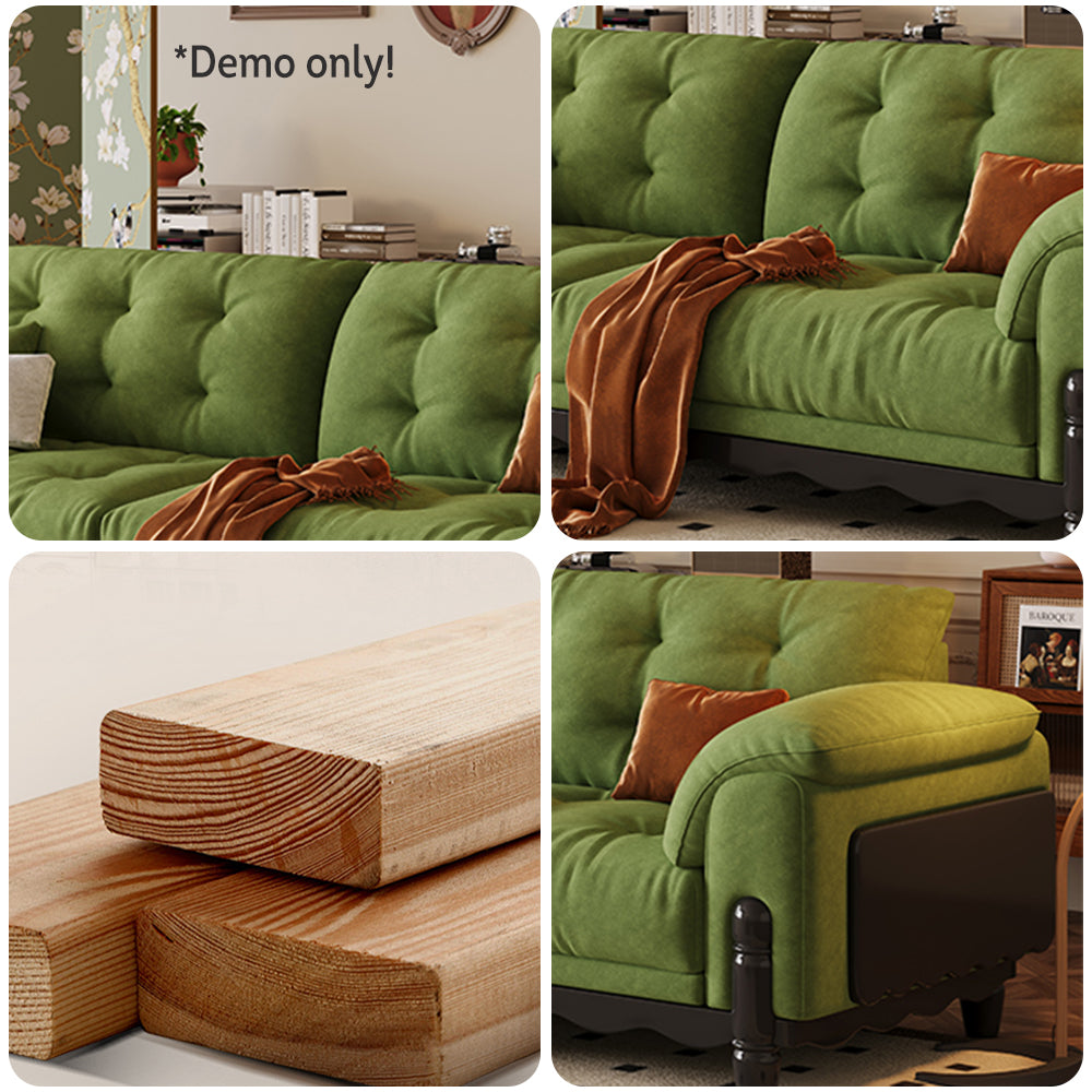 LIVARA 910 180/210/240/280cm Length Velvet Fabric Sofa Solid Wood Frame