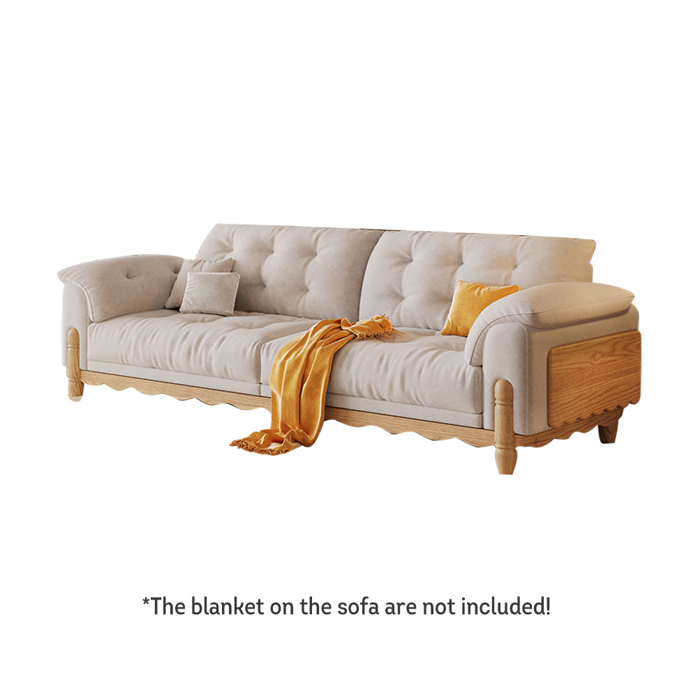 LIVARA 910 180/210/240/280cm Length Velvet Fabric Sofa Solid Wood Frame