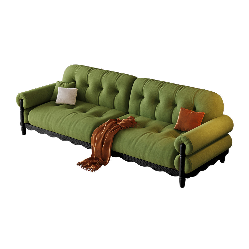 LIVARA 918 Vintage Style Velvet Sofa 180-280cm With Throw Pillows