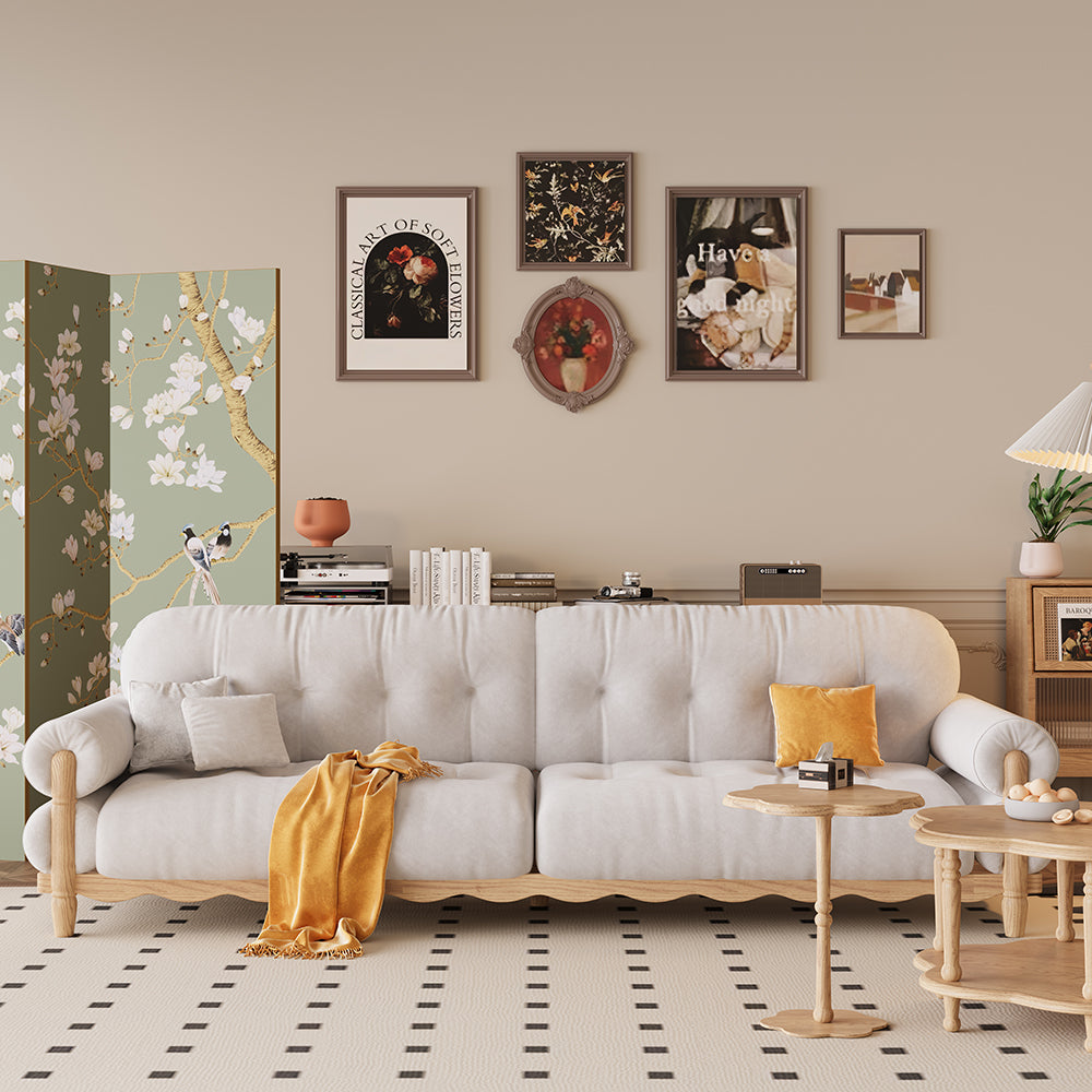 LIVARA 918 Vintage Style Velvet Sofa 180-280cm With Throw Pillows