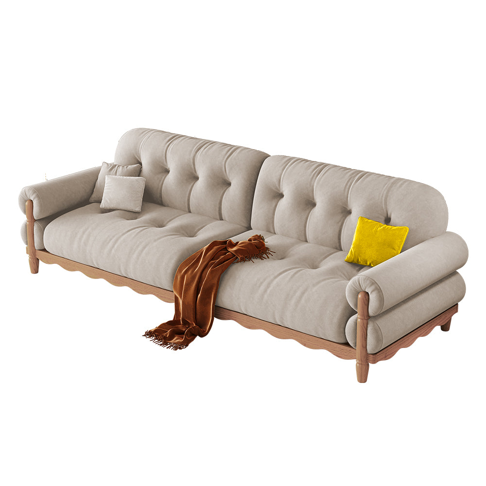 LIVARA 918 Vintage Style Velvet Sofa 180-280cm With Throw Pillows