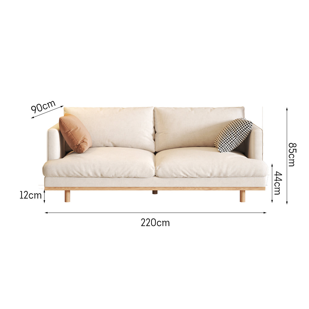 LIVARA HXSF01 Corduroy Fabric Sofa/Footstool Solid Wood Frame
