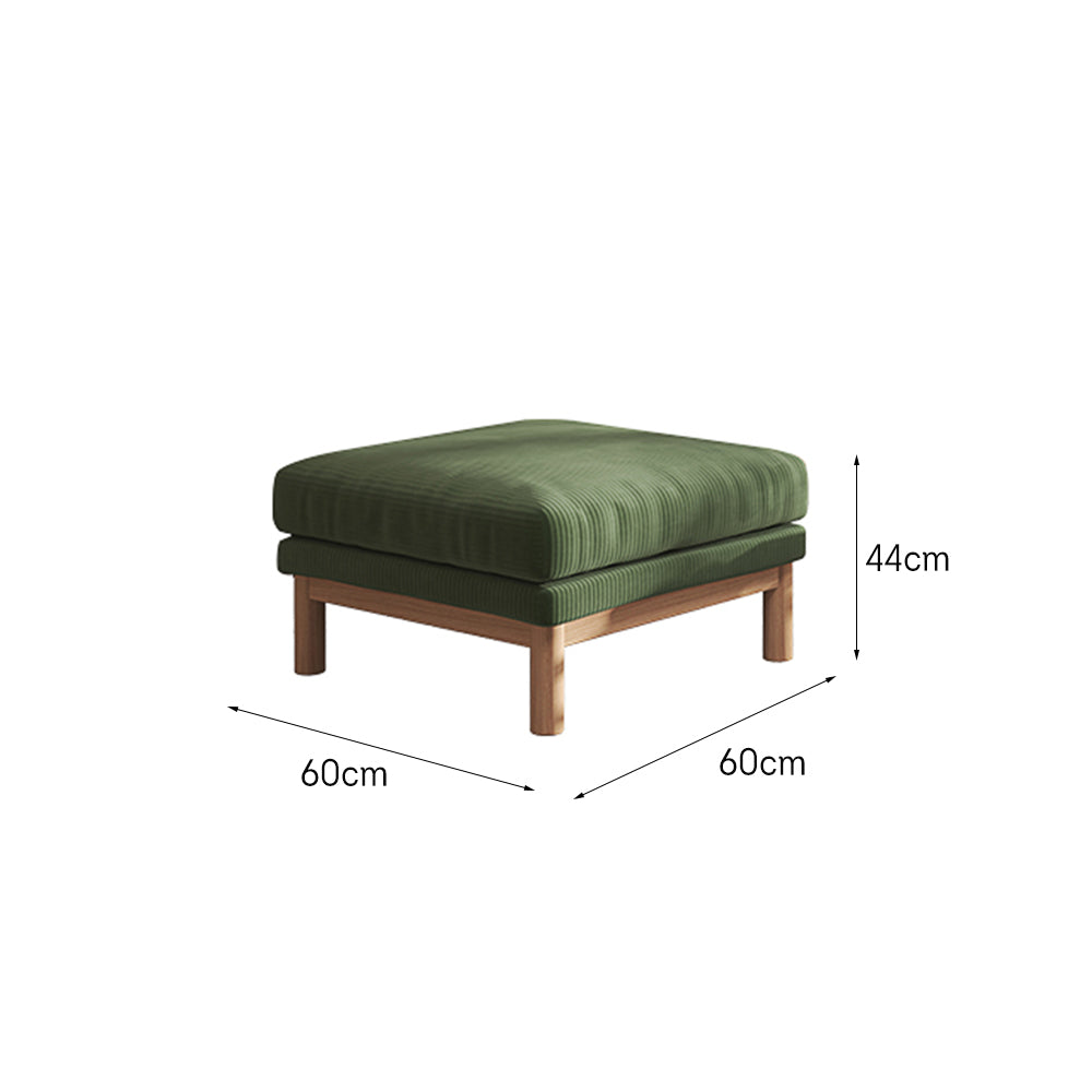 LIVARA HXSF01 Corduroy Fabric Sofa/Footstool Solid Wood Frame