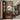 LIVARA Oriental Style Walnut Wood Room Divider, Hollow Slatted Design with Peony Motif, Ideal for Entryway or Foyer Decor