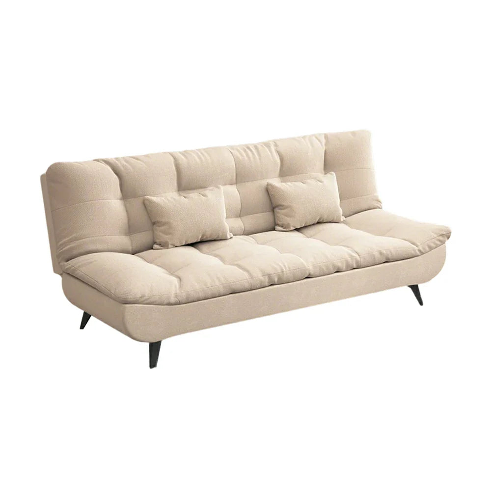 LIVARA 120/150/180/190cm Length Cotton-linen Fabric Sofa Bed - Beige